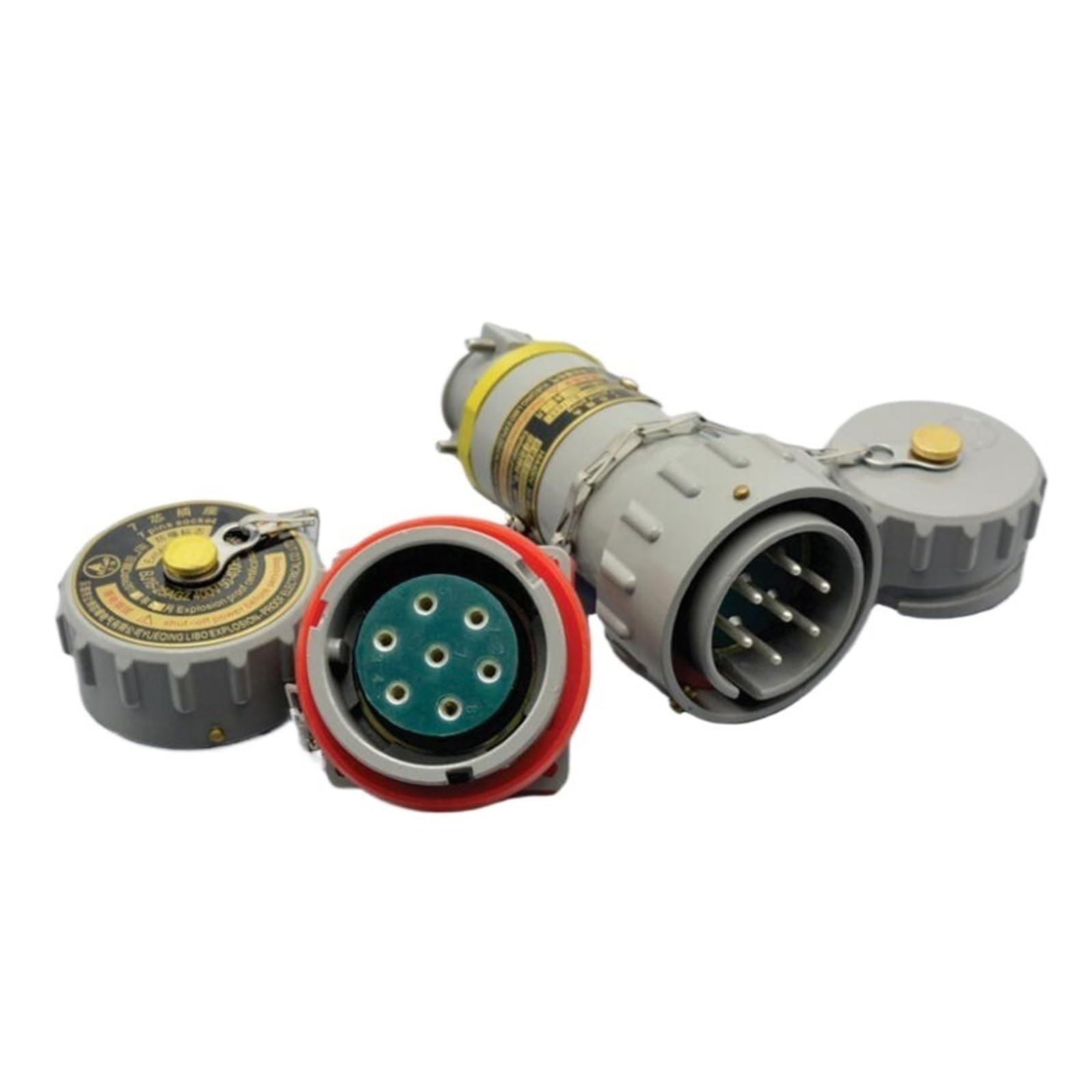 Connecteur coudé étanche monophasé triphasé 15A fixe pour câble industriel - 2