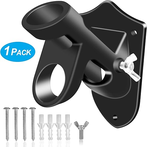 Miniatura 2 de Soportes para mástil de bandera de 1 pulgada con accesorios para montaje en pared de casa, diámetro interior de 1 pulgada, dos posiciones y aleación