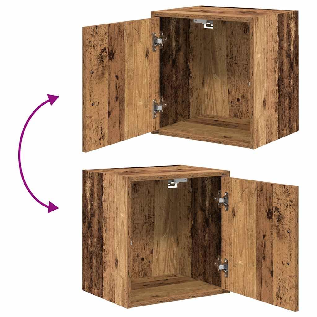 Générique Armoires murales de Garage 2 pcs Vieux Bois Bois d'ingénierie,Entreprise & Industrie,Stockage Industriel,Armoires industrielles,Brun,14.85 KG,860640
