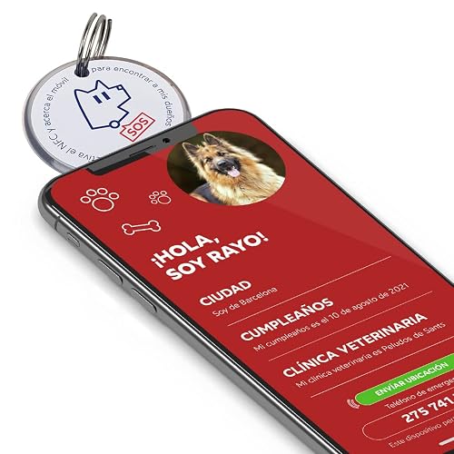 Koko - Chapa de identificación NFC para mascotas (Blanco)