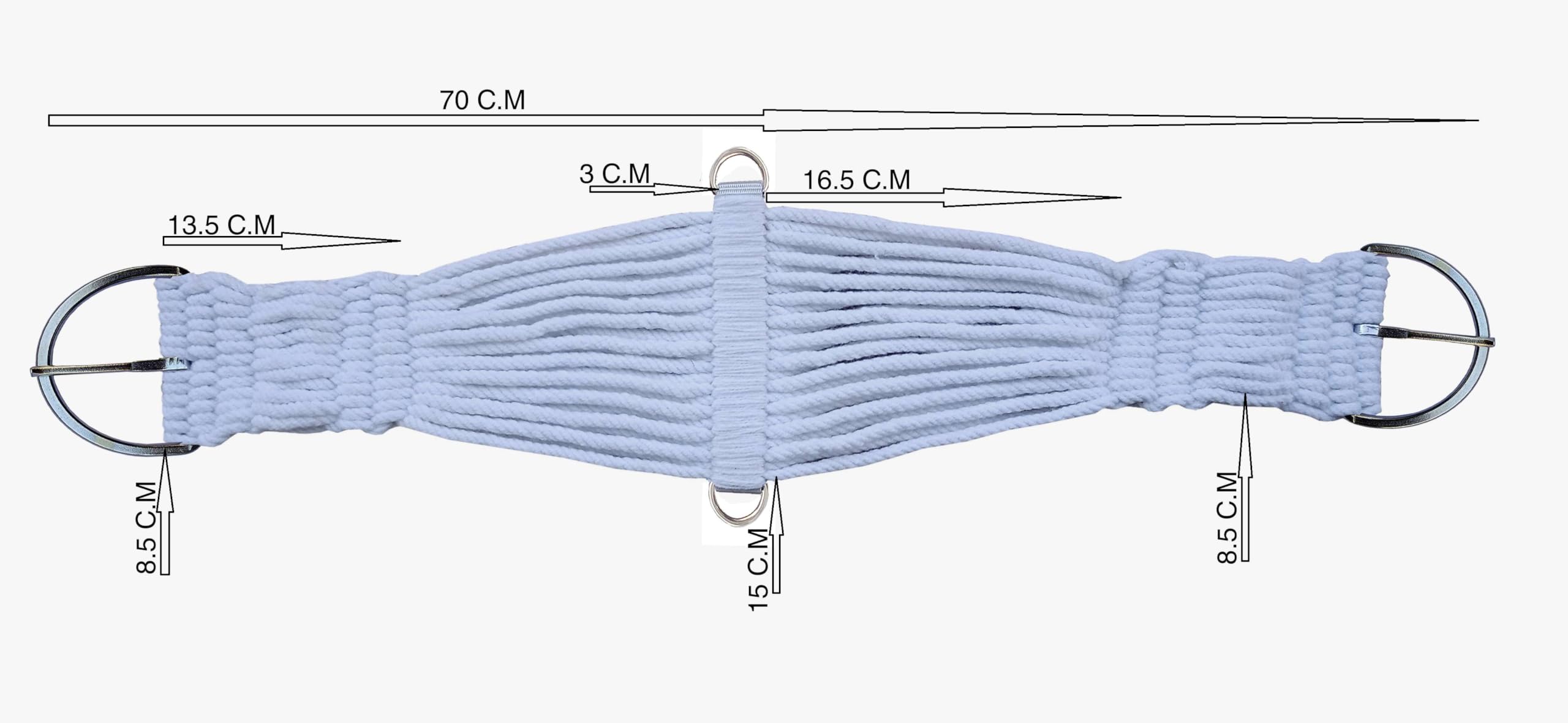 WeavingCraft Western English Horse Girth Cotton Blend Comfortable Roper Cinch for Riding and Equestrian Tack Accessories (White-30)