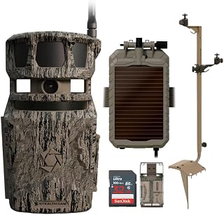Stealth Cam Revolver 40MP Pro 360-Degree Cellular Trail Camera Bundle with Adjustable Multi-Pivot Mounting Post, Solar Power Panel, 32GB Ultra SDHC UHS-I Memory Card, and SD Card Reader (5 Items)