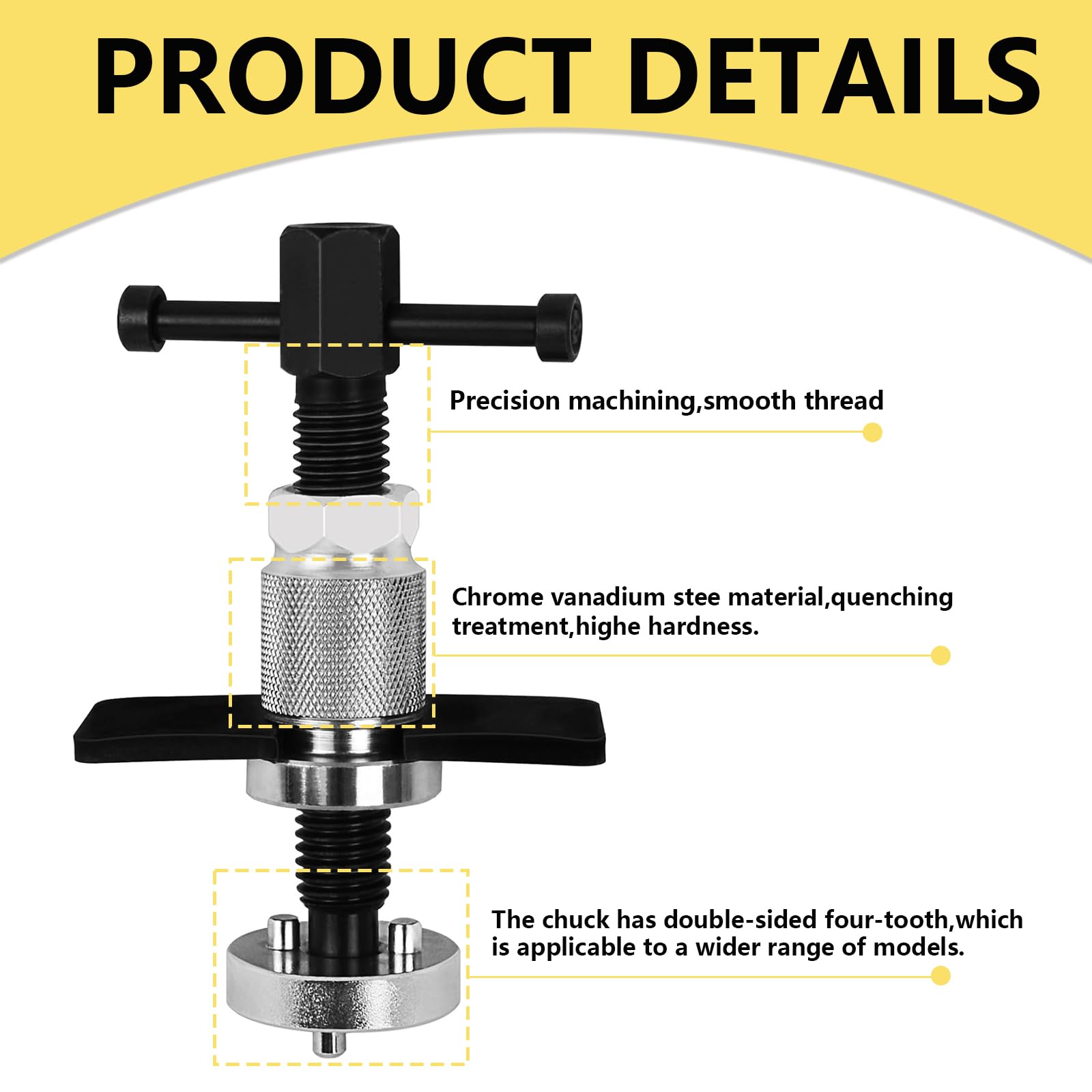 Set di Attrezzi per Pinze Freni,Set di Ripristino del Pistone di Freno,Brake Caliper Rewind Tool,Universal Auto Brake Piston Rewind Tool,Right Hand Brake Caliper Tool for Replacement Rear Brake Pad