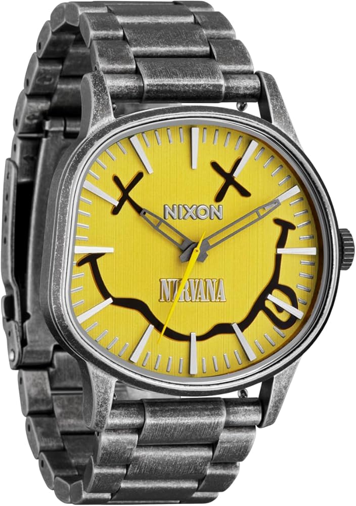 Amazon.com: NIXON x Nirvana Smiley Sentry Wobble A1417- Mens
