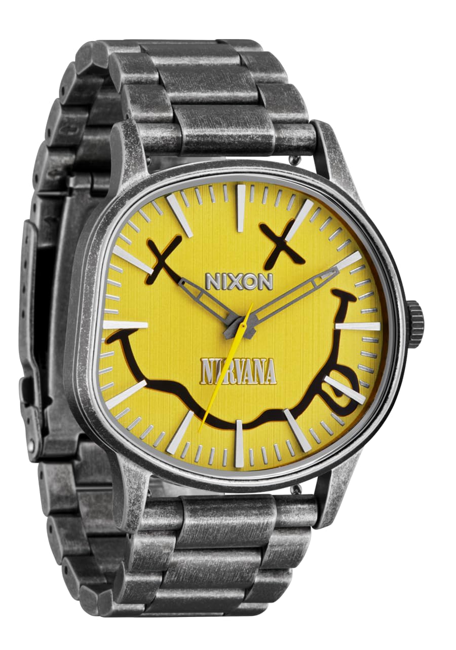 Amazon.com: NIXON x Nirvana Smiley Sentry Wobble A1417- Mens