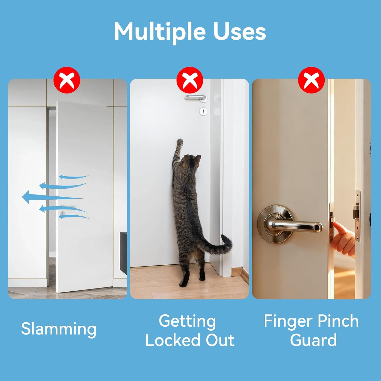 Silicone Door Pinch Guard and Door Slam Stopper, Door Protector for Kids Finger Safety, Anti Door Slamming, Door Close Stopper, Babyproof Doors to Avoid Pinched Fingers, Translucent,1Pcs