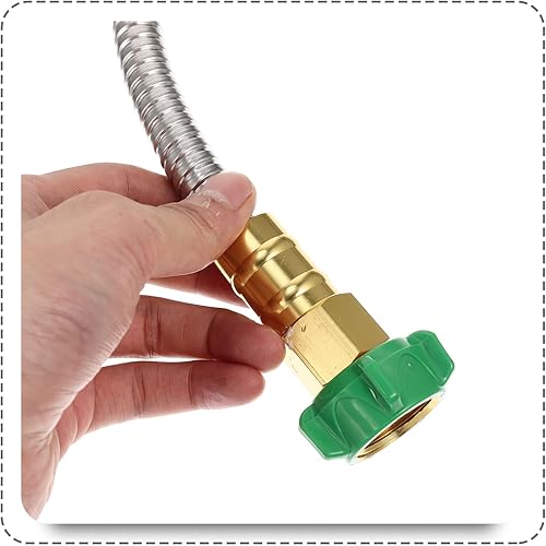 Miniatura 5 de GANAZONO Extensor de manguera de agua de acero inoxidable, extensión de 1 pie con conectores hembra a hembra para necesidades al aire libre