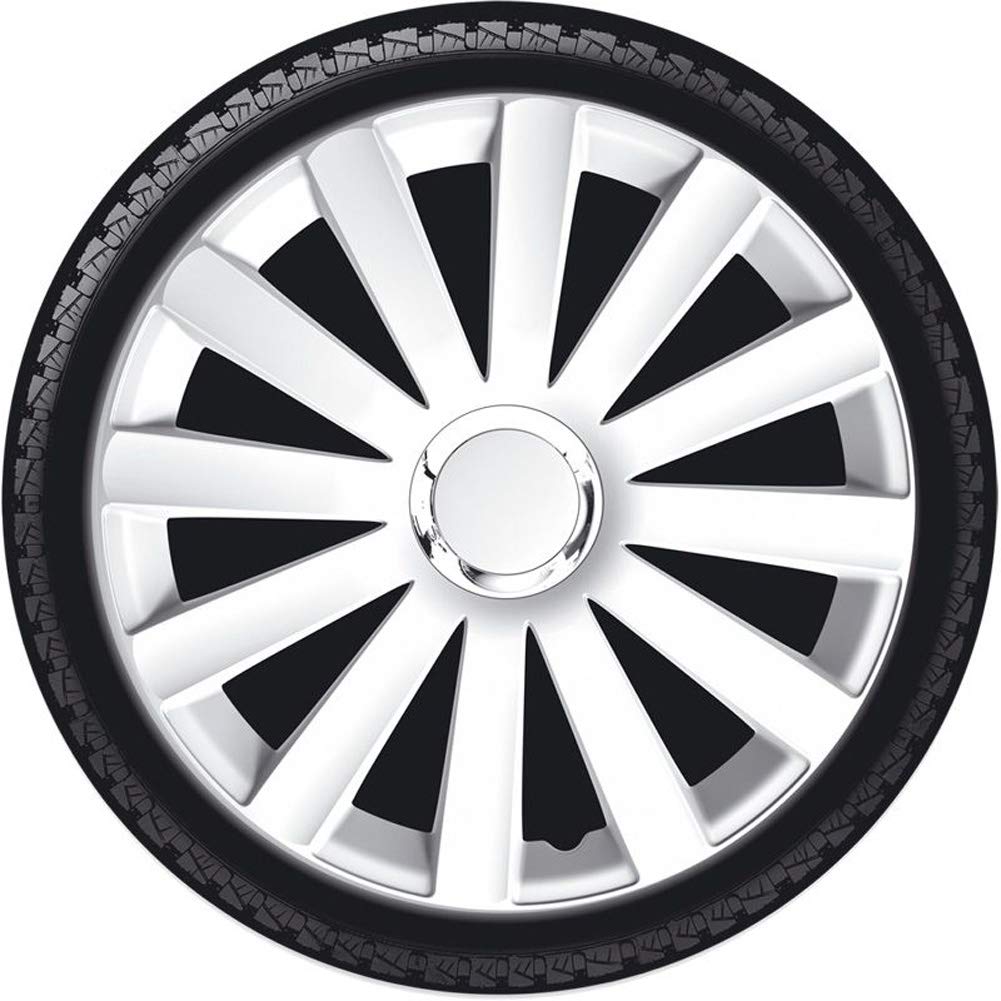 Autostyle Spyder 14 Bianco Set Copricerchio Spyder 14 Bianco Comanello Cromato, 4 Pezzi