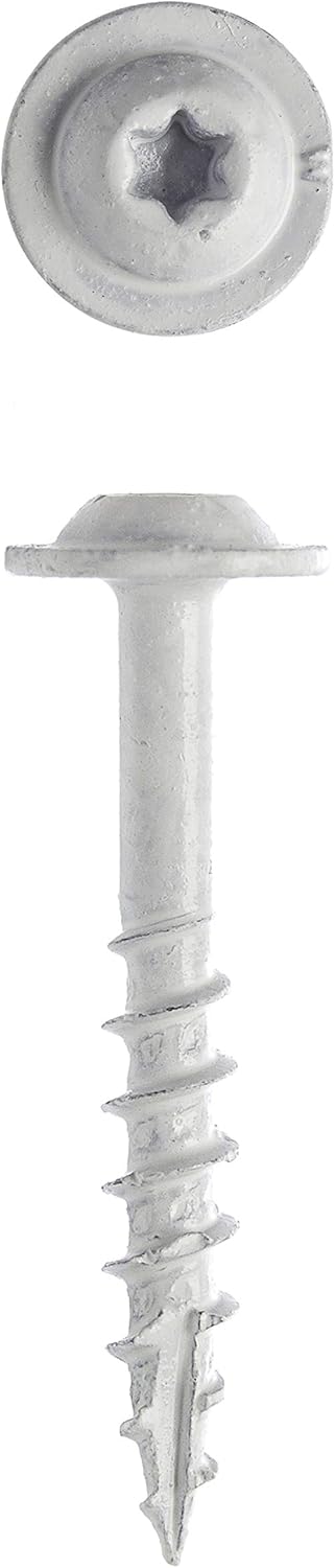 Big Timber GDW7114W #7 x 1-1/4 in. White Garage Door Weather Strip Star Drive Round Washer Head Screw 4000 Pack