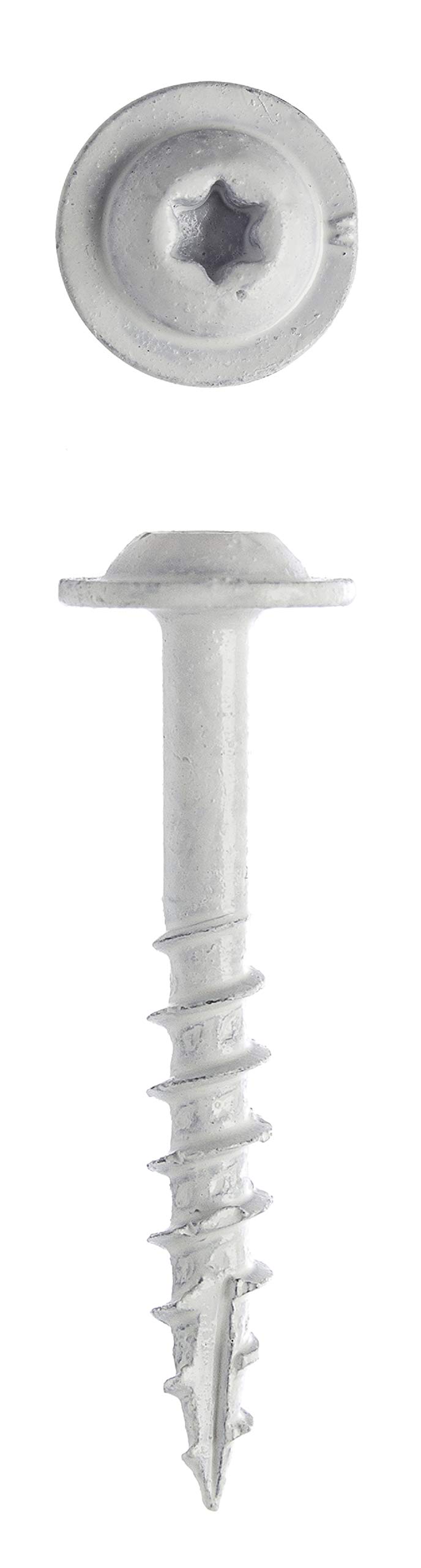 Big Timber GDW7114W #7 x 1-1/4 in. White Garage Door Weather Strip Star Drive Round Washer Head Screw 4000 Pack