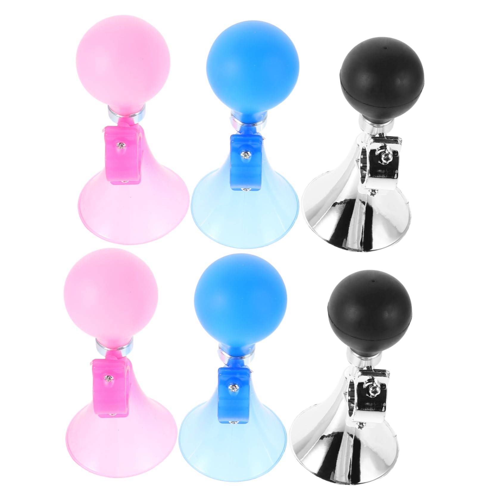 VANZACK 6Pcs Loud Sound Manual Bugle Bells for Bicycles Scooters Tricycles Durable Materials Easy Installation Authentic Air Horn Sound