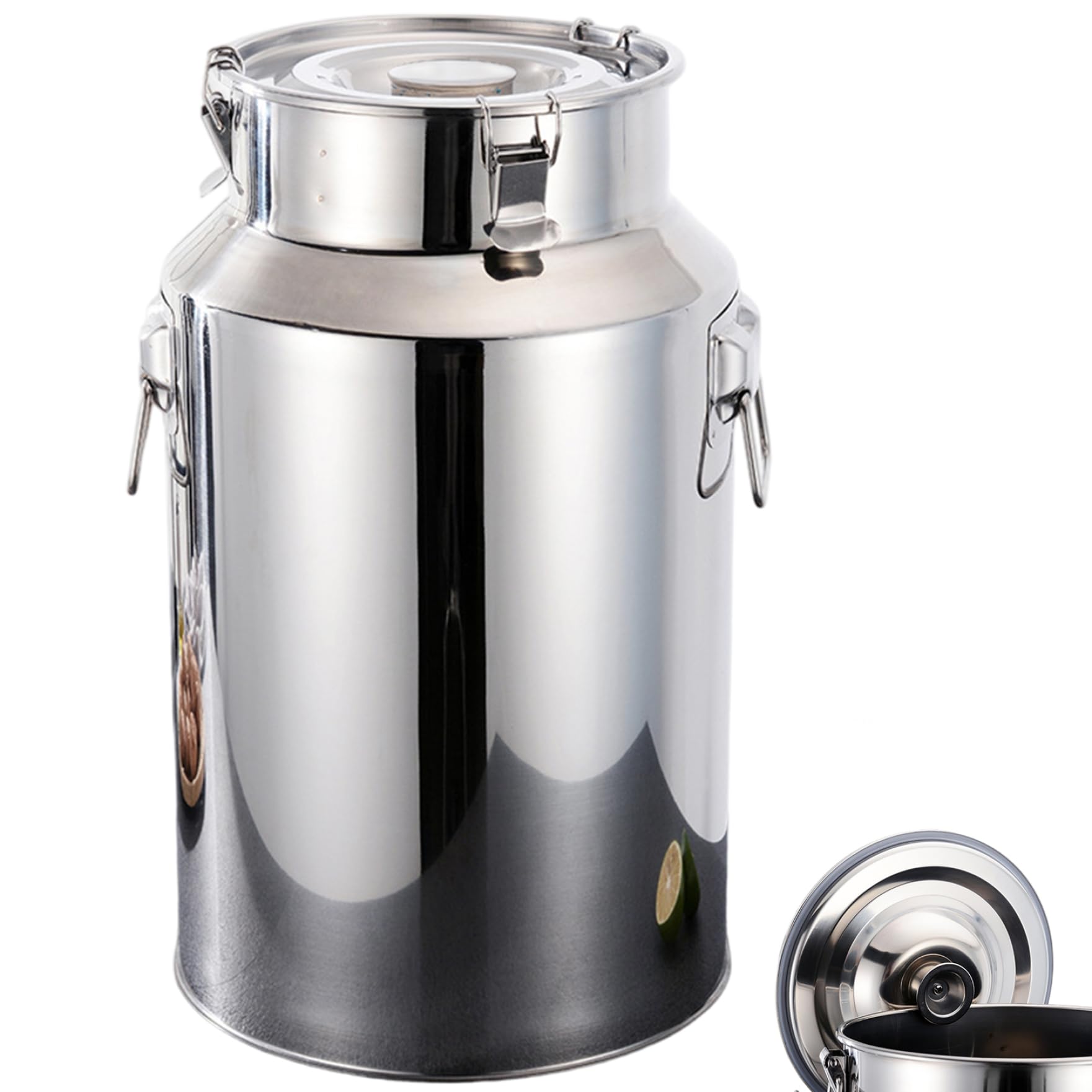Bidon à lait en acier inoxydable 6 L avec couvercle étanche et poignée
