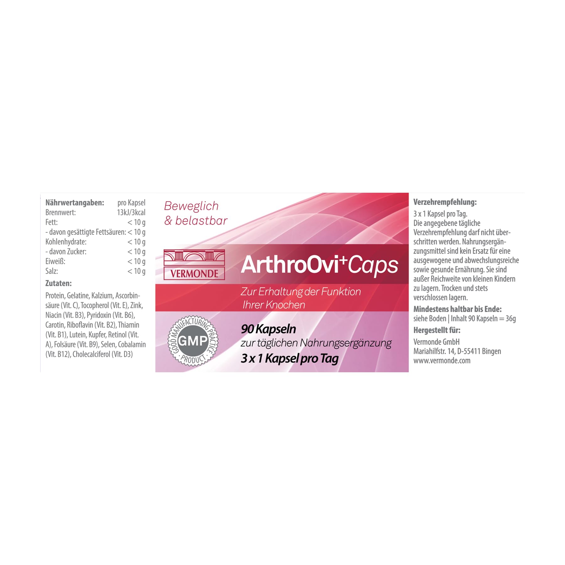 ArthroOvi+ Caps: Gelenke stärken & Knochendichte erhöhen – Natürliche Unterstützung bei Gelenkschmerzen & Verschleiß – Mit Peptiden & Vitamin C – 90 Kapseln Gelenkkur