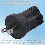 1-15P to 5-15R Power Adapter, NEMA 1-15P Male to 5-15R Female Power Converter, Canada/US 2-Prong to 3-Prong NEMA Converter Travel Plug Adapter (2 Pack)