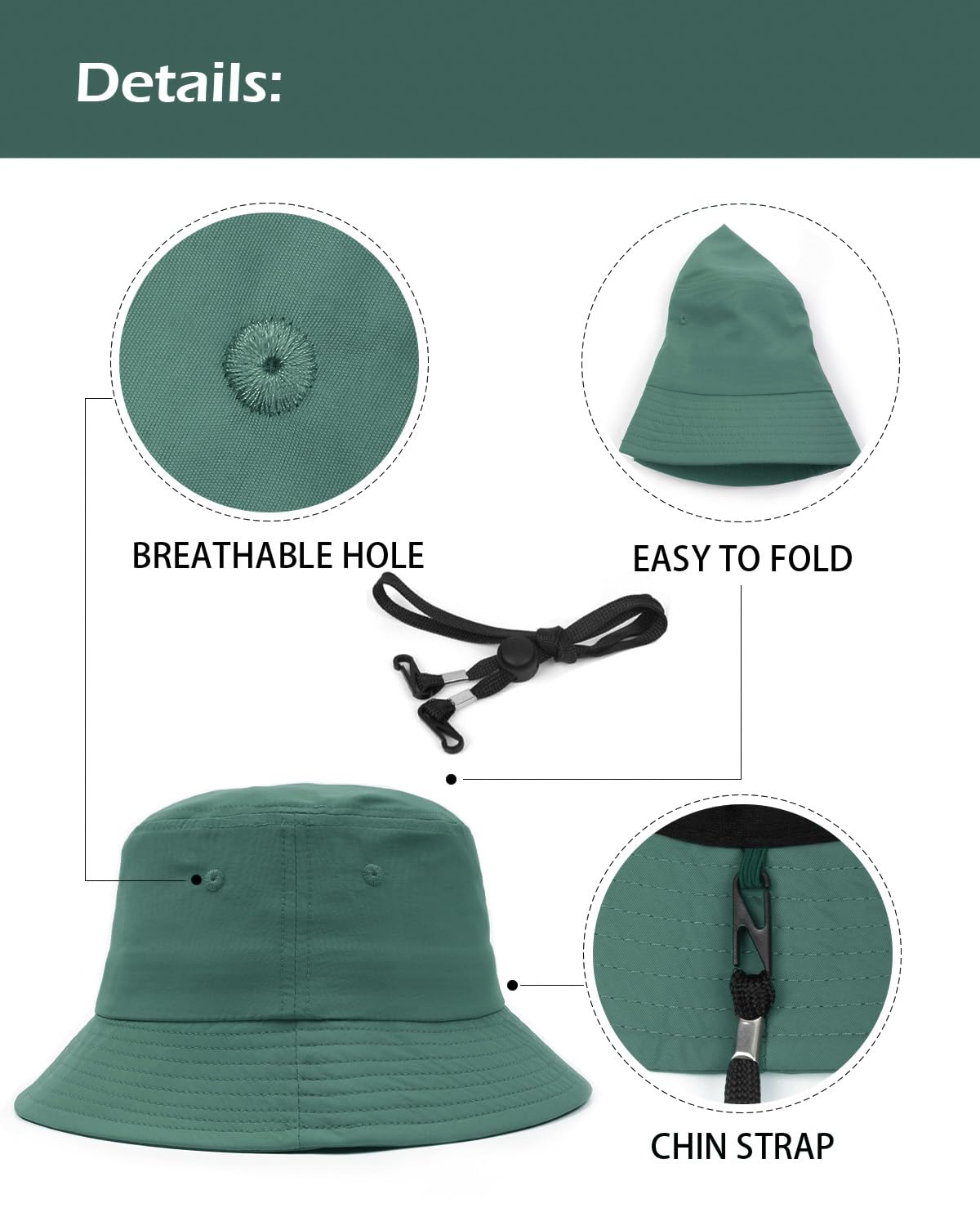 Feng Shui， L/XL/XX-Large Sombreros De Cubo De Secado Rápido,Sombrero De Pesca Grande UV/UPF 50,Sombrero para Caminar Al Aire Libre De Verano Ligero con Protección Solar De Gran Tamaño