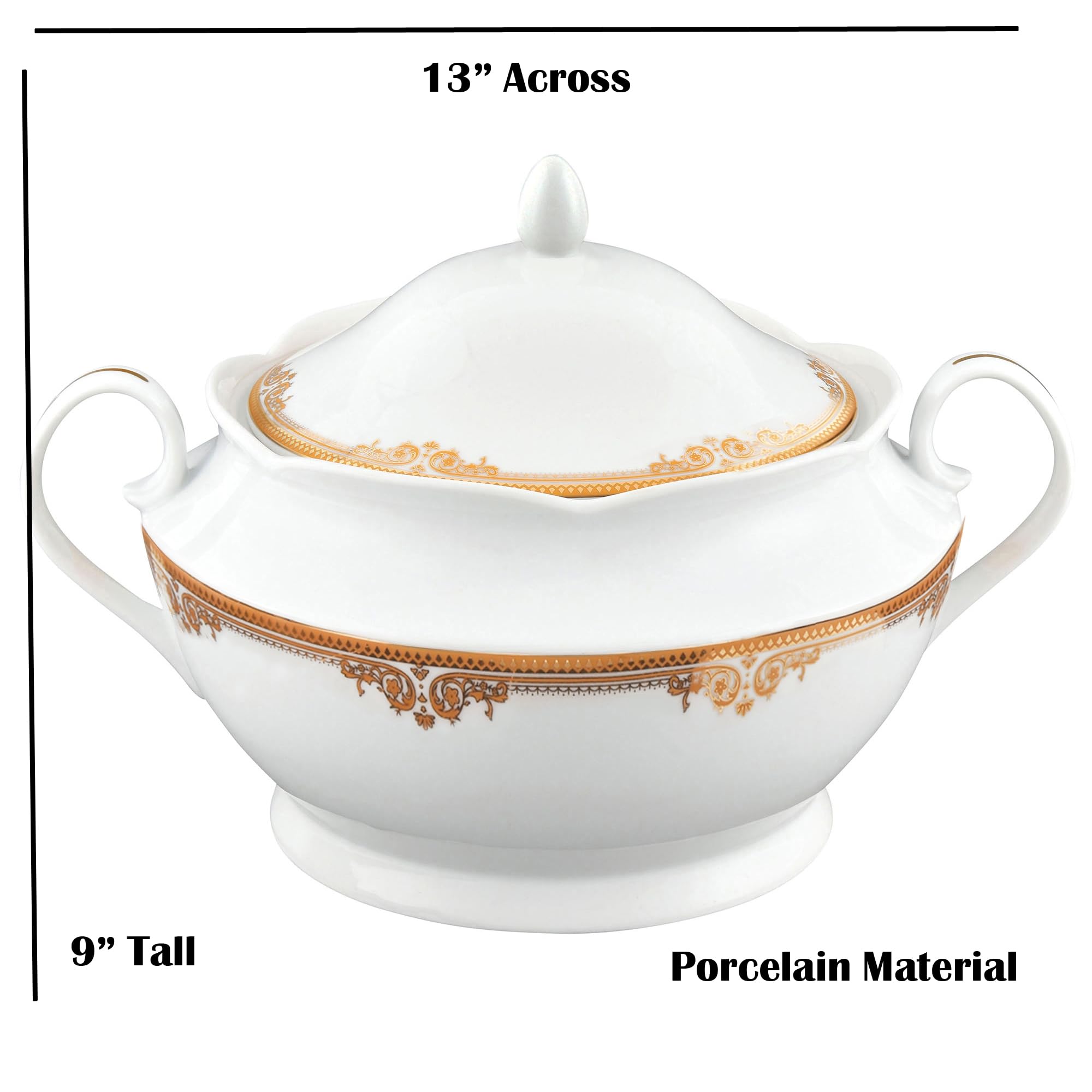 Amazon.com | Lorren Home Trends Porcelain Souptureen w/Lid