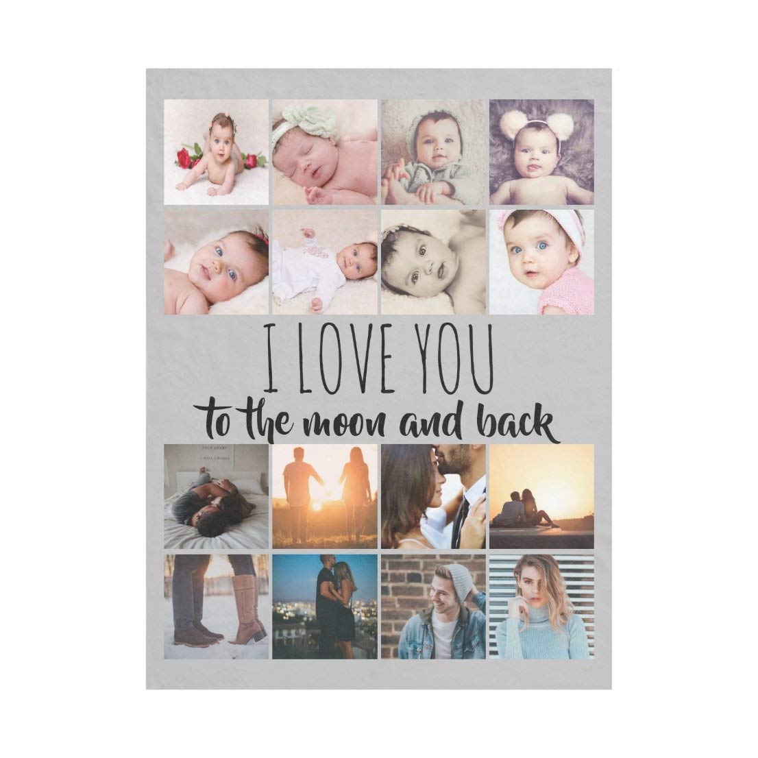 Couverture personnalisée 1-12 photos jeté de lit doux pour bébé 80x120 cm
