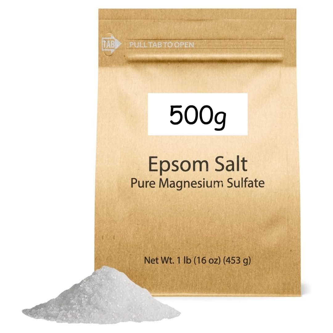Pure Original Ingredients Epsom Salt (1 lb) Pure Magnesium Sulfate, Soaking Solution. Fast-Acting Epsom Salt 1Kg for Pain Relief and Relaxation-image-30