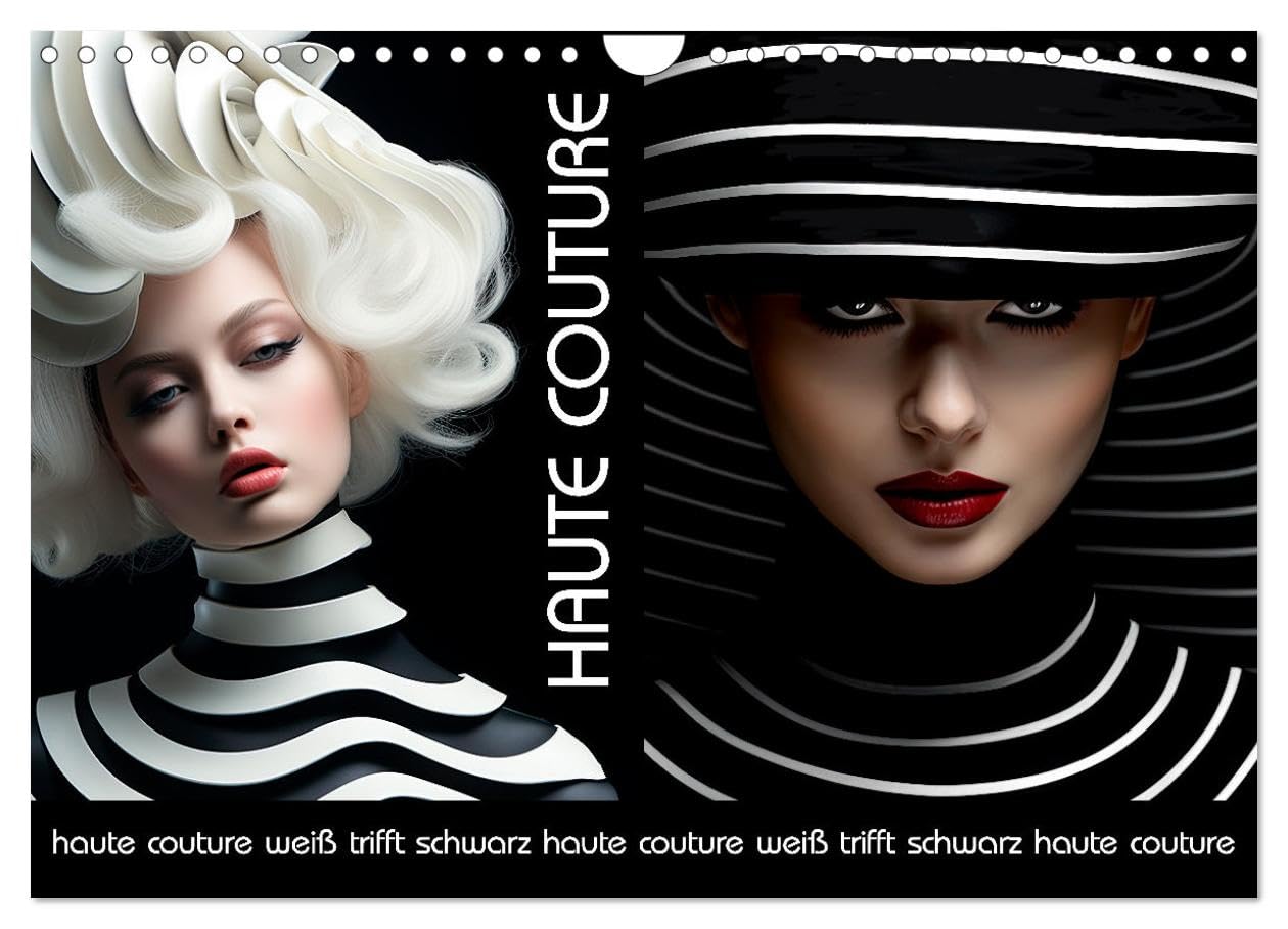 Haute couture - white meets black UK-Version (Wall Calendar 2026 DIN A4 Landscape), CALVENDO 12 Month Wall Calendar — image 1