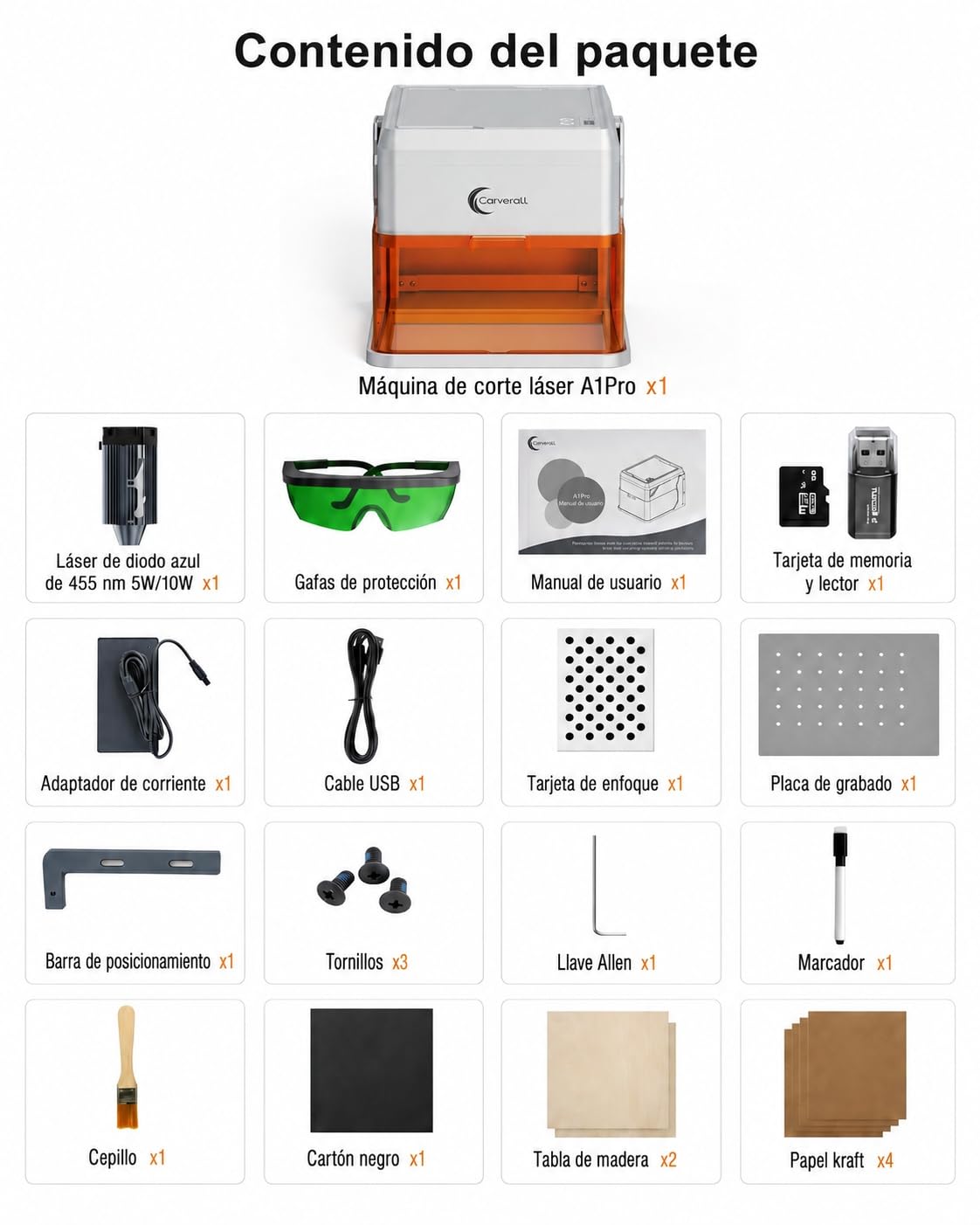 A1 PRO 5W Grabadora Láser Clase 1, Máquina de Grabado Cerrada con Cámara HD, WiFi y Software con IA, Precisión de 0,01 mm, Portátil para Madera, Cuero, Metal y Vidrio
