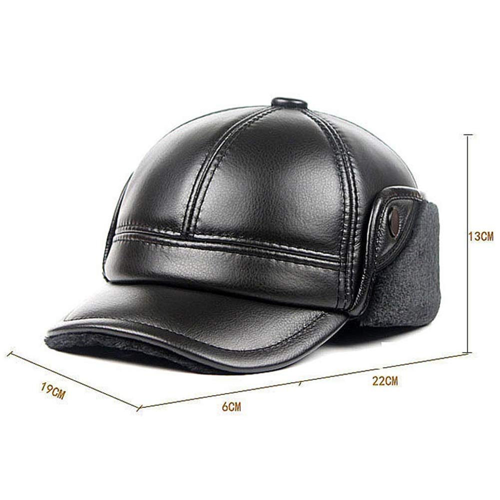 Uomo Cappellini da Baseball in Pelle Caldo Faux Pelliccia Cappello da Baseball Inverno Berretto con Paraorecchie per Padre Nonno