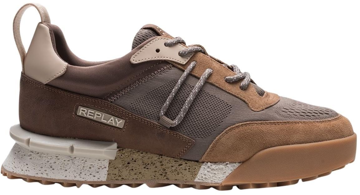 Replay Men's Gms1p Sneaker, 057 Taupe, 11 UK