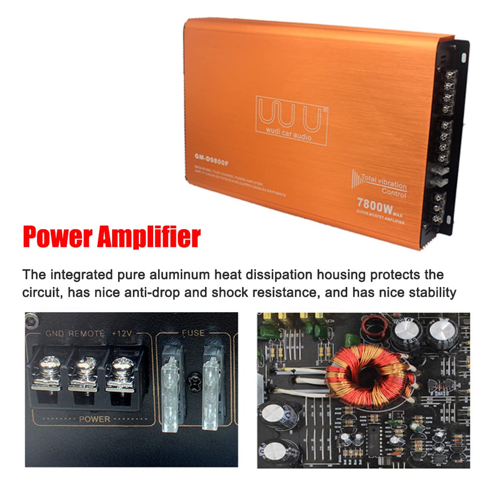 Amazon.co.jp: 4チャンネルカーオーディオアンプ 7800W HiFi Class-D