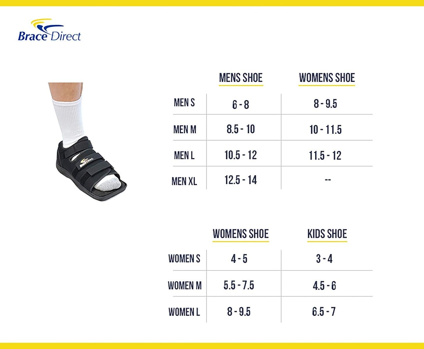 Post Op Recovery Shoe - Adjustable Medical Walking Shoe for Post Surgery or Operation Support, Broken Foot or Toe, Stress Fractures, Bunions, or Hammer Toe for Left or Right Foot by Brace Direct : Health & Household