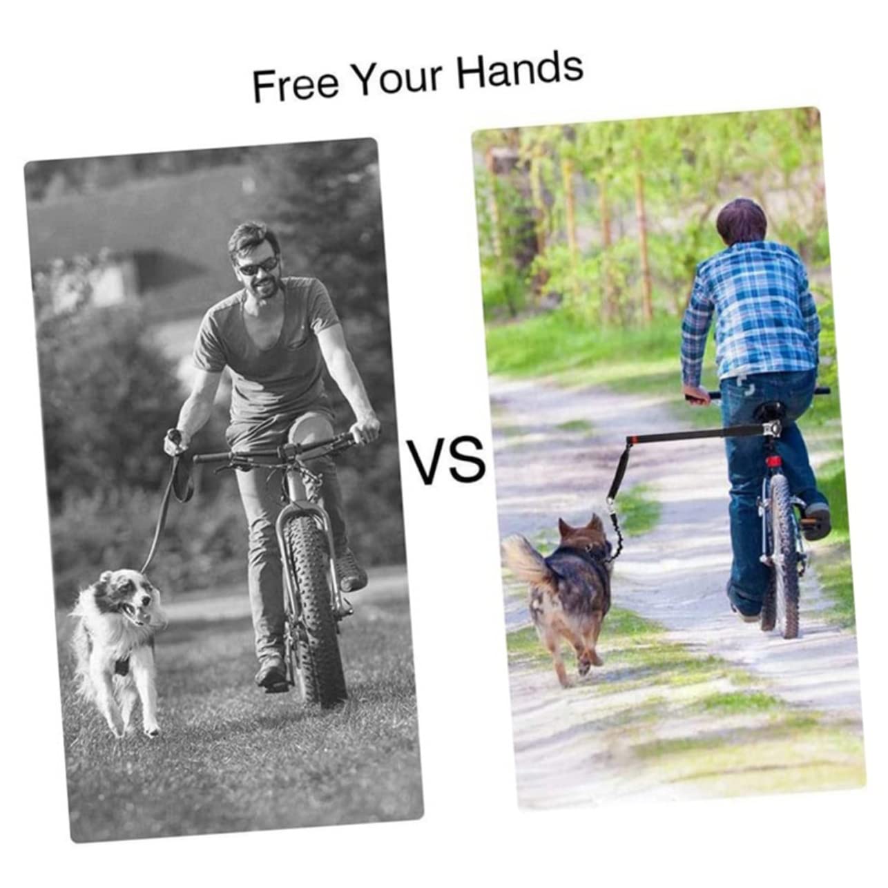 Gatuida Laisse de Vélo pour Chien Attache Réglable sans Fil pour Entraînement et Promenade