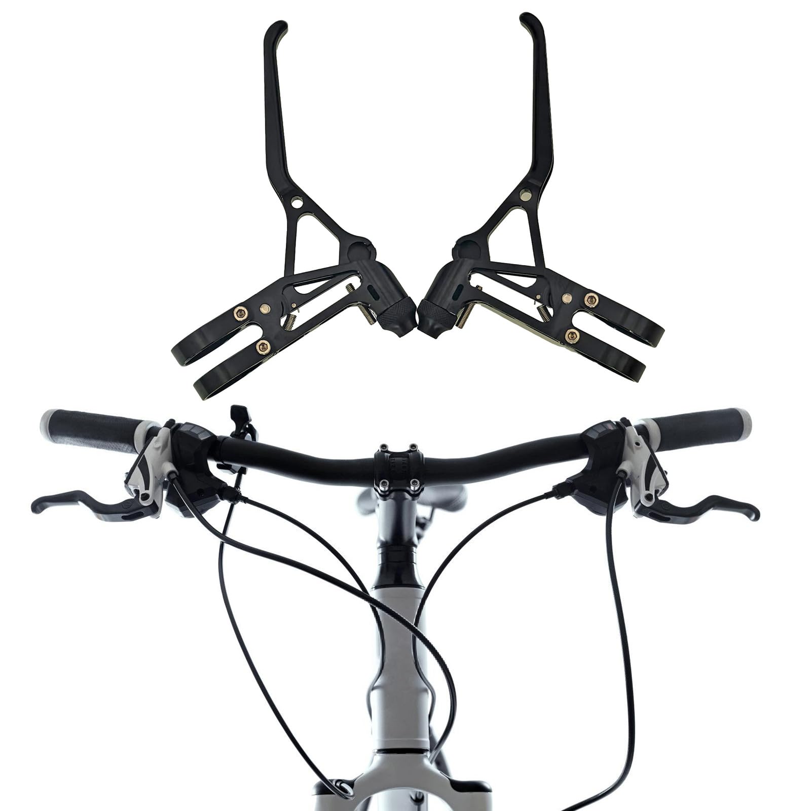 Palancas de freno para bicicletas de carretera y montaña, aleación de aluminio, frenos y mangos en V