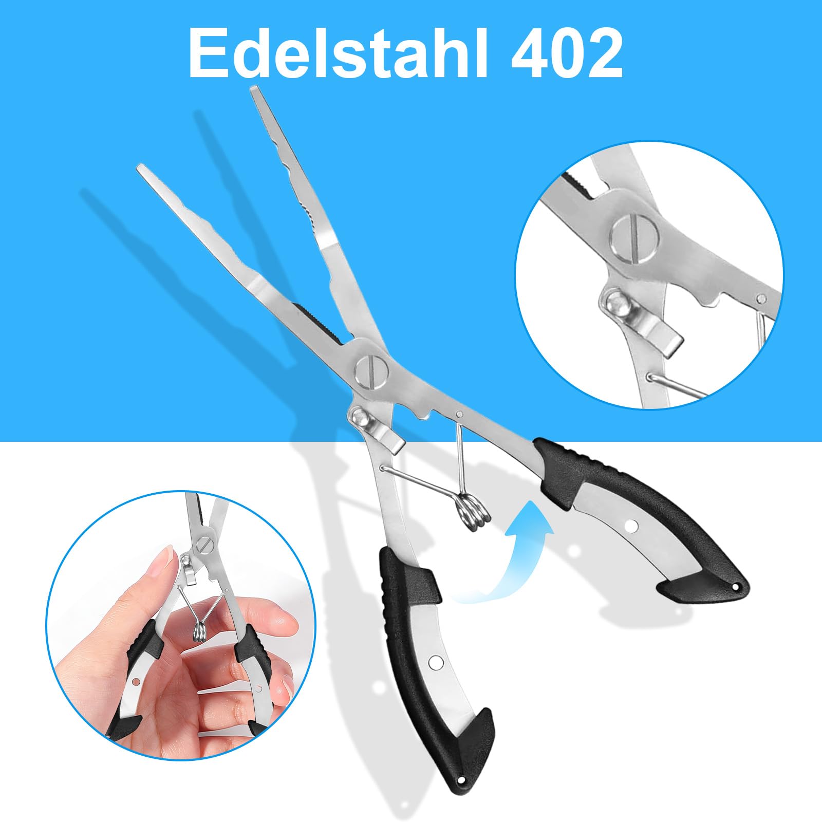 Foonary Set di accessori da pesca, pinza da pesca in acciaio inox 402, con allentatore magnetico profondo, corda per sospensione e borsa, multifunzione per pesca