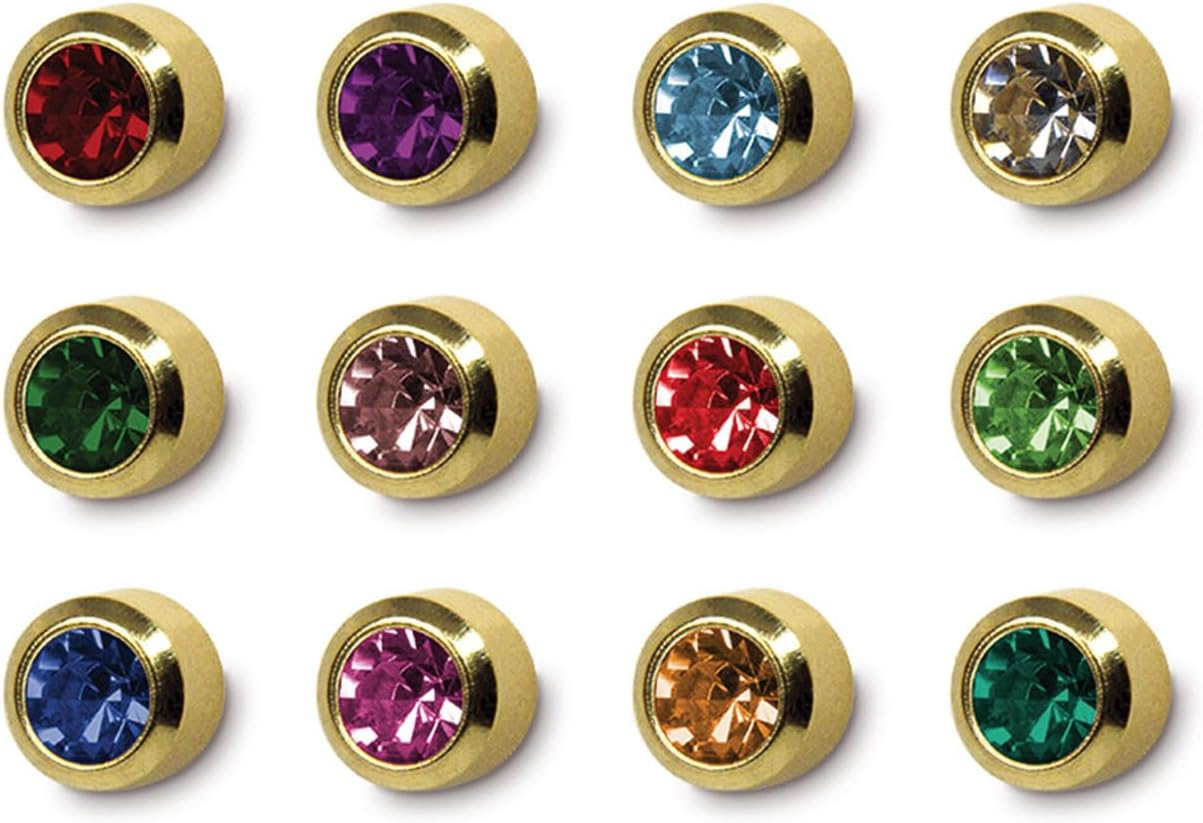 Studex April Crystal 24k Gold Birthstone Bezel Stud Earrings | 3mm Regular Size | Hypoallergenic & Nickel-Free for Sensitive Ears - Image 2