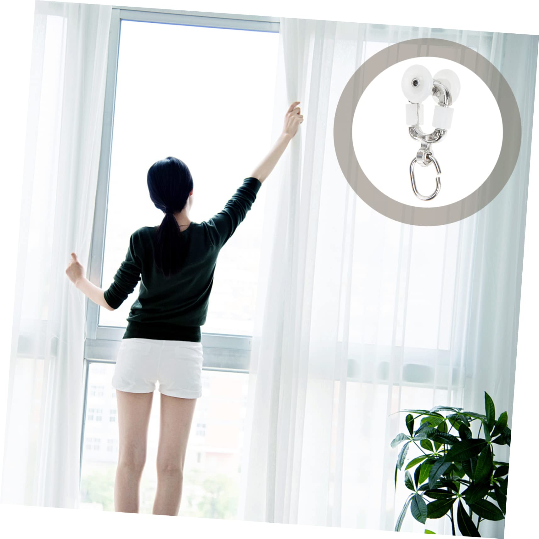 MAGICLULU 5 Sätze Zubehör Für Vorhangrollen Schiene Rollgleiter Für Vorhänge Zubehör Für Heimvorhänge Flexible Spur Fenster Gardinenhakenrolle Rad Für Gardinenläufer Plastik 12 Stück * 5