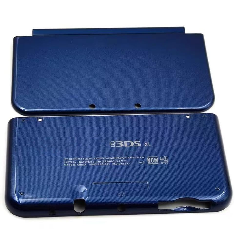 Carcasa Delantera y Trasera de Repuesto para Nintendo New 3DS XL Consola, Placas de Cubierta Superior/Inferior DIY Estuche de Placa Accesorios para New 3DSXL (Azul)