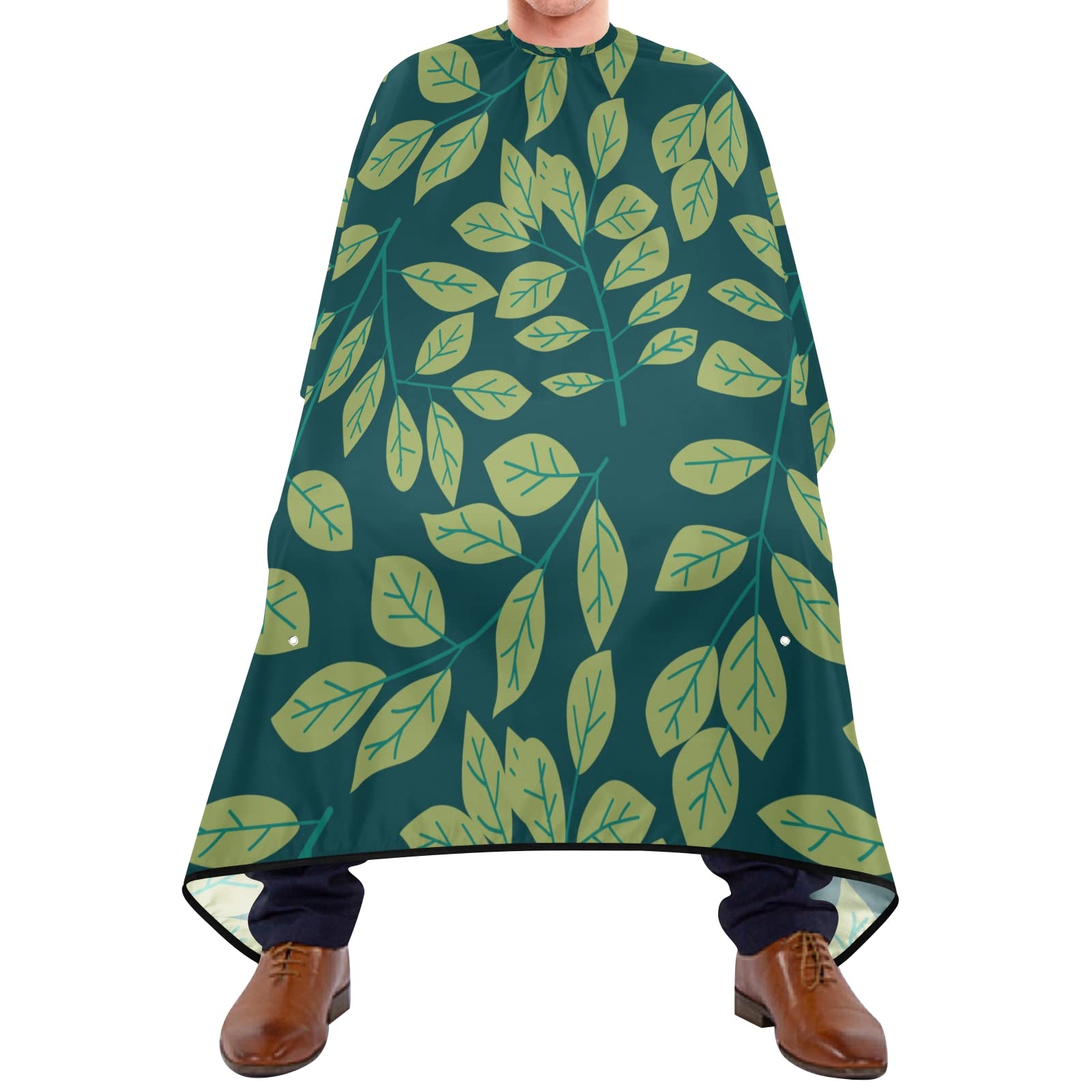 Barbero Capas Hoja Verde Cortar Cabello Delantal Poliéster Capa De Salón Profesional Barberos Delantal Para Peluquería Salon De Belleza Salón 140X170Cm