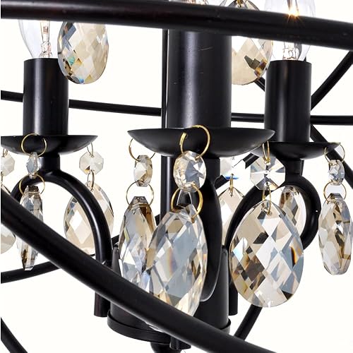 Miniatura 8 de Maxim 25140OI Orbit - Marco de metal con iluminación de techo colgante esférico de cristal, 3 luces, 180 vatios totales, 14 pulgadas de alto x 12