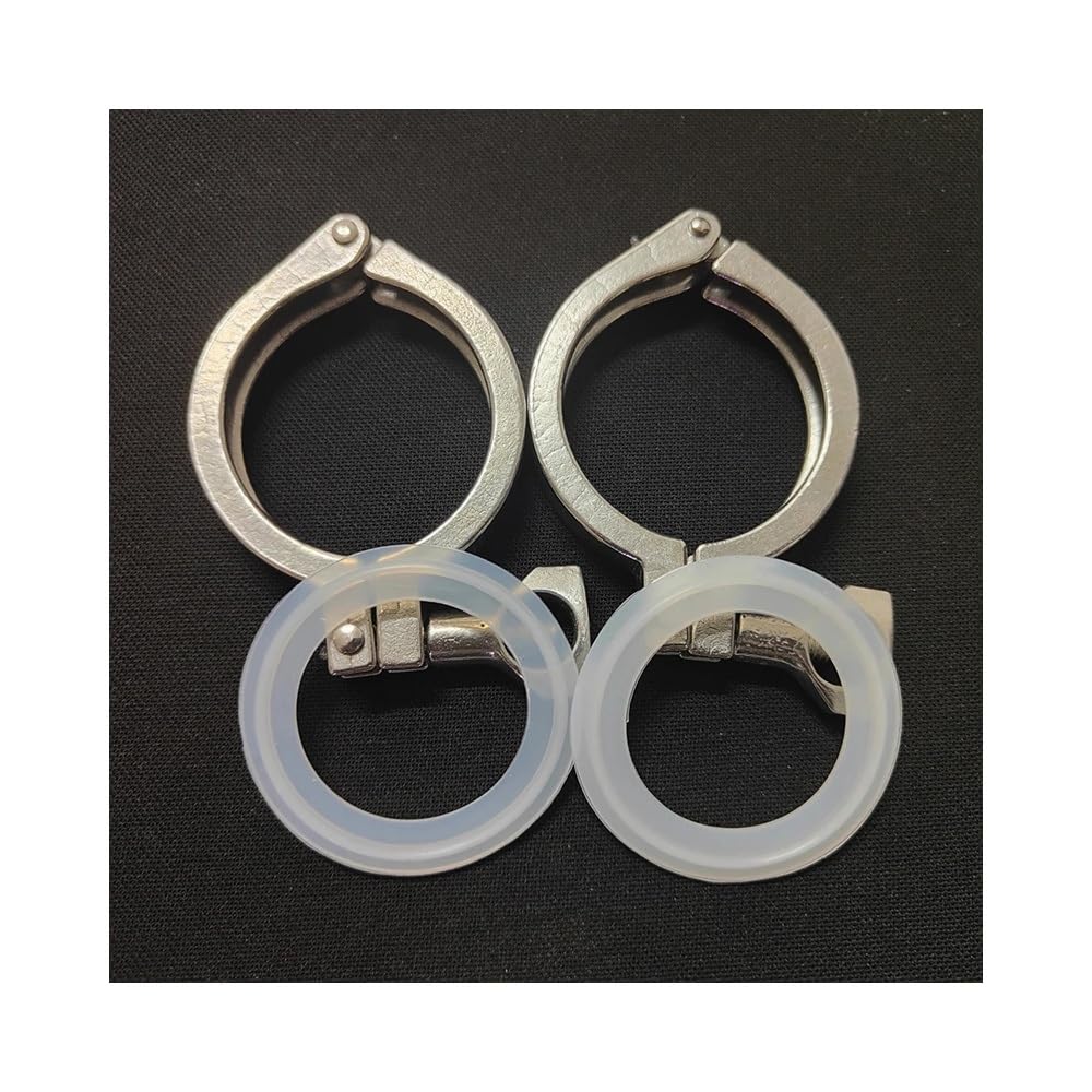 Collier Sanitaire Tri-Clover 0.5-4" - Inox 304 avec Joint en Silicône, Ferrule 50.5/64mm, Grade Hygiénique pour Brasserie Maison & Alimentaire/Pharmaceutique (1/5/10 Pièces)(10pcs,K 40mm 1in)