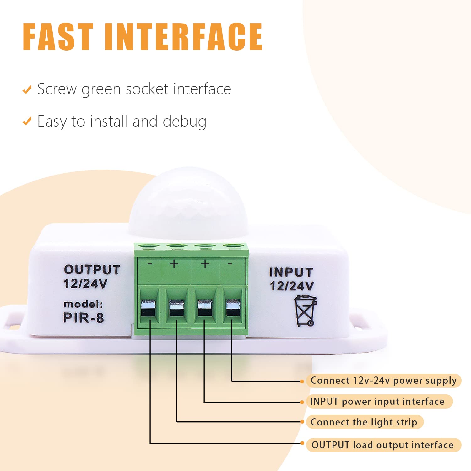 Snapklik.com : Mankk PIR Motion Sensor Light Switch DC 12V 24V PIR ...