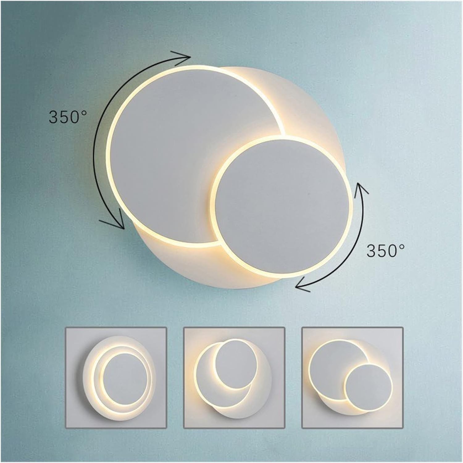 Lampada a Parete, lampade a Parete a LED da 18 W camere da Letto a Rotazione da 350 Gradi Accanto a letture luci murali per Interni Decorazione dell'illuminazione corridoio, luci a Sospensione