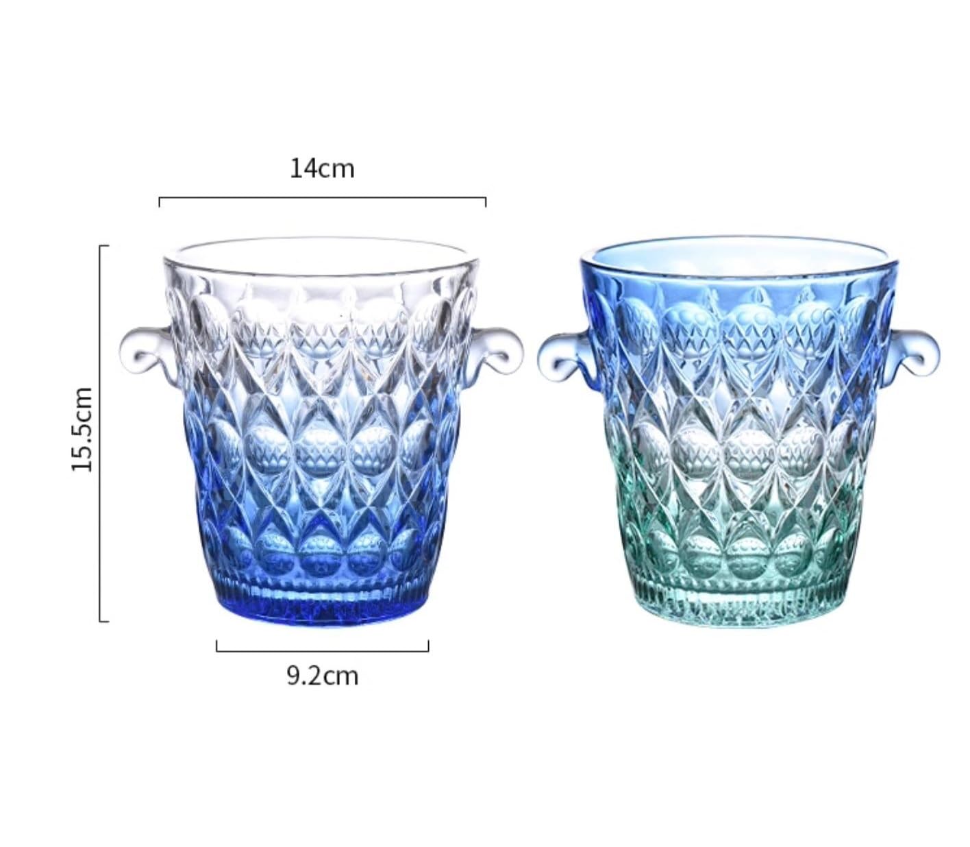 Cubo Hielo Cubos De Champán Cristal con Asa For Bebidas, Ideales For Bares, Fiestas En Casa Accesorios Barra(Grün)