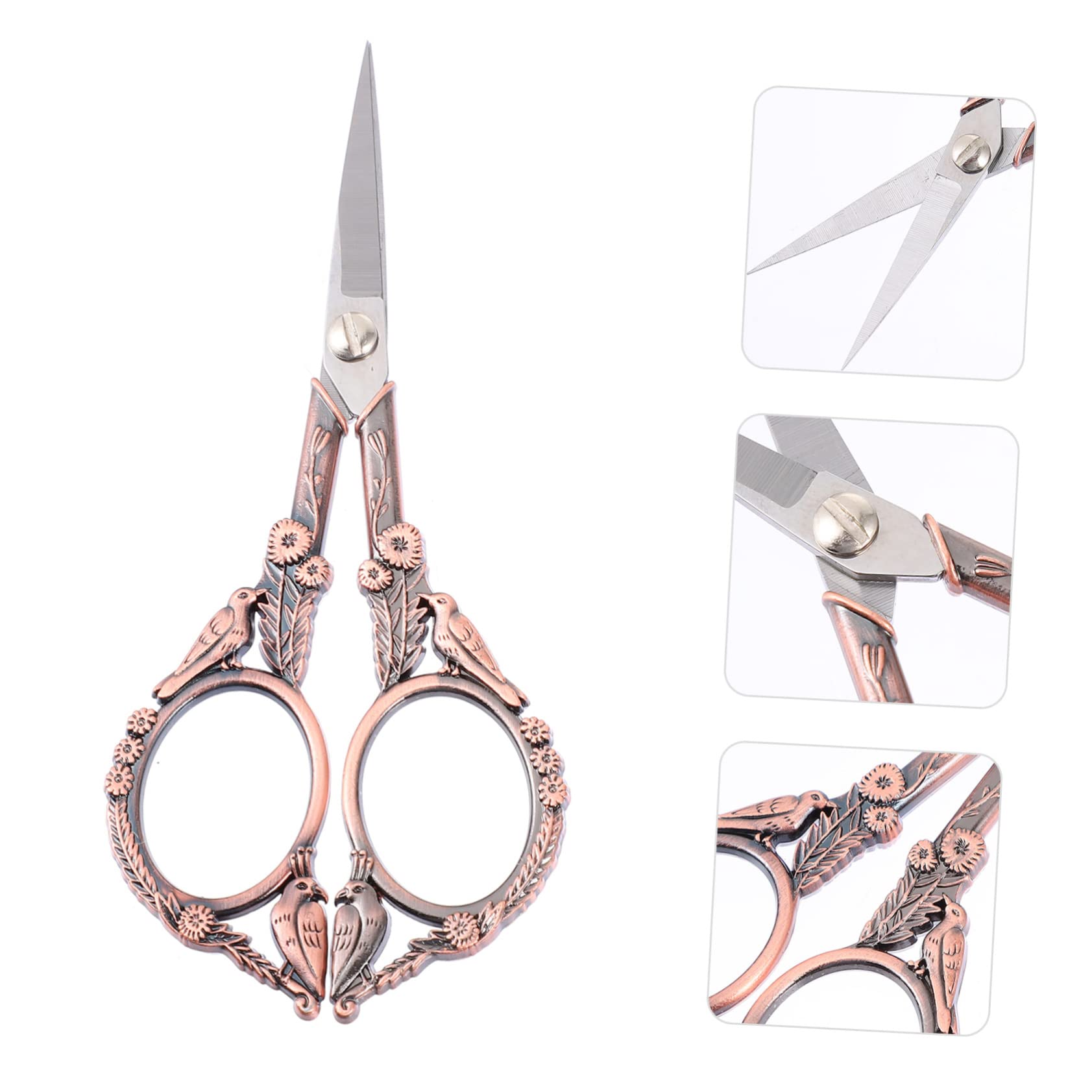 SHINEOFI 3pezzi Forbici Da Cucito Vintage Acciaio Inossidabile Con Design Retro Strumento Professionale Per Ricamo e Taglio Filo Manico Ergonomico e Leggero Per Tessuti e Lavori Manuali