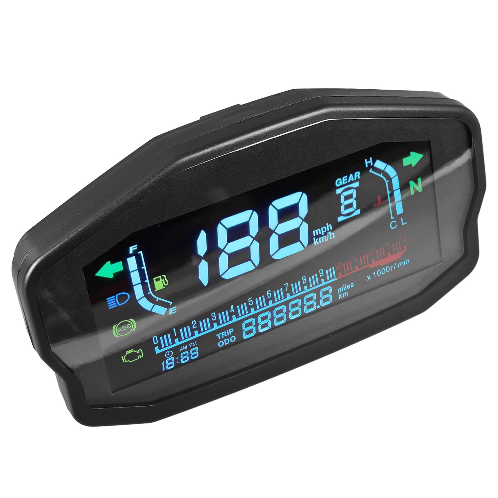 Acouto Contagiri Tachimetro Quadro Strumenti Moto LCD, Display Digitale con Giri/min, Quadro Strumenti Moto T Universale per UsterTachimetro