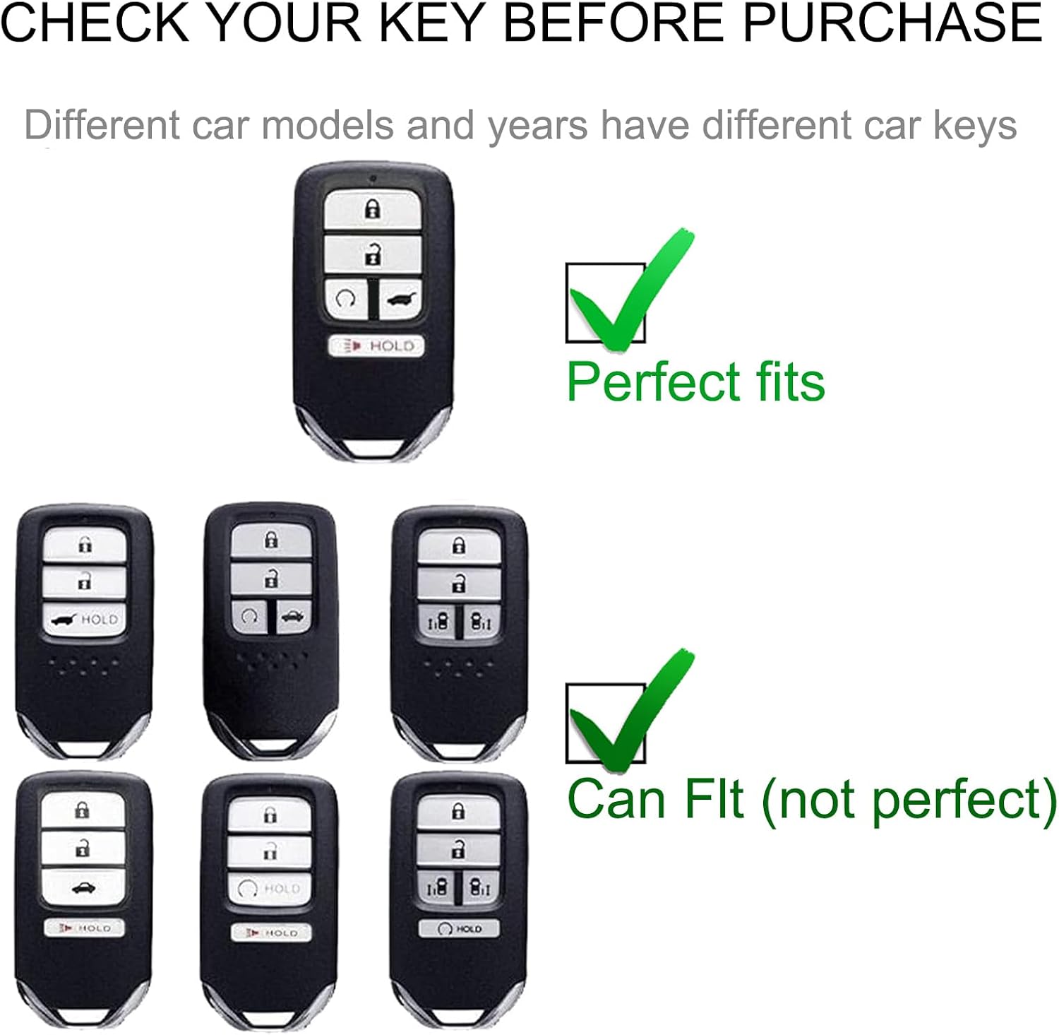 for Honda Key Fob Cover with Leather Lanyard, Car Key Fob Case Compatible with Accord Civic CRV Pilot Odyssey Smart Key Protector Holder image 2