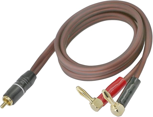 Banana Plug to RCA, Phono Banana Speaker Cable,Speaker Wire RCA Male to Banana Plugs(2banana) 4N OFC HiFi Speaker Wire 1.0m (1M)
