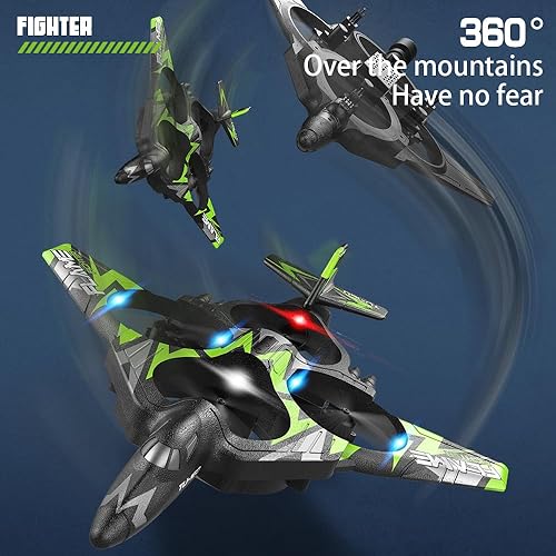 Miniatura 5 de Jet Fighter Stunt RC Avión 2023 con aerosol, aviones de control remoto para niños de 8 a 12 años, dron para niños de 8 a 12 años, juguetes de regalo