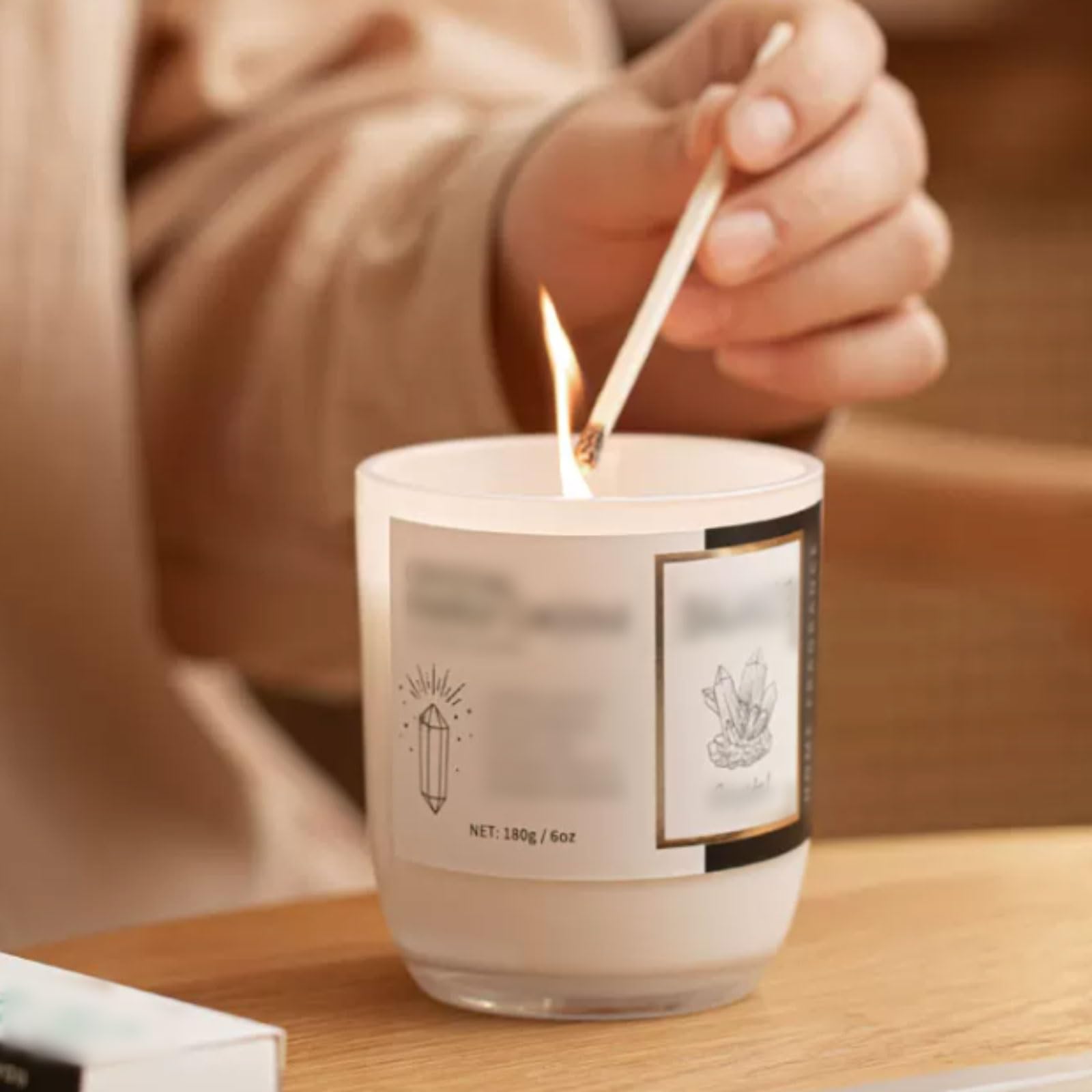 Exquisito Velas de vidrio Velas en tarro reutilizables Vela de aromaterapia moderna de larga duración for vacaciones en casa Relajación y spa meloso
