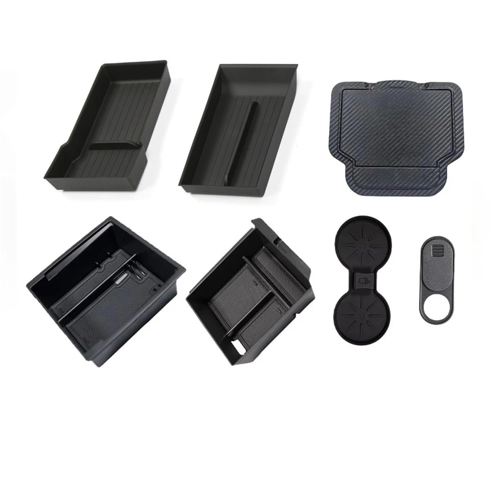 AWGNTQQ Car Armrests For Tesla For Model Y For Model 3 2025 Center Console Organizer Set(7PCS)