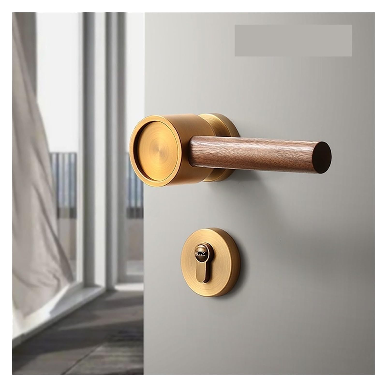 Serrure de porte de chambre magnétique en bronze vert contre les bruits de loquet
