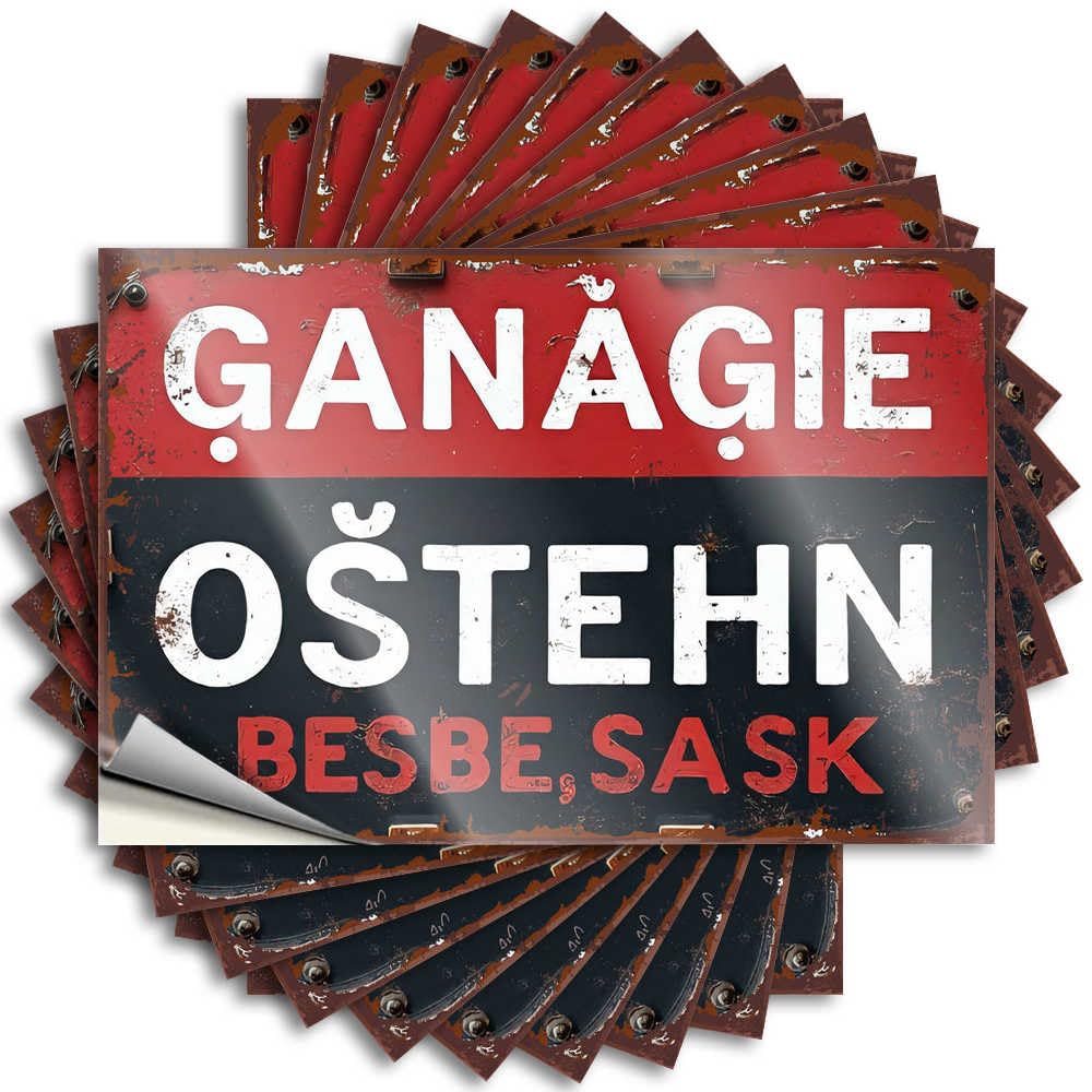 Dorm Room Accessories Tattoos - Fire Earth Garage Rusty Signboard: Ganagi Ostechn Besbe, Sask(6X9CM)