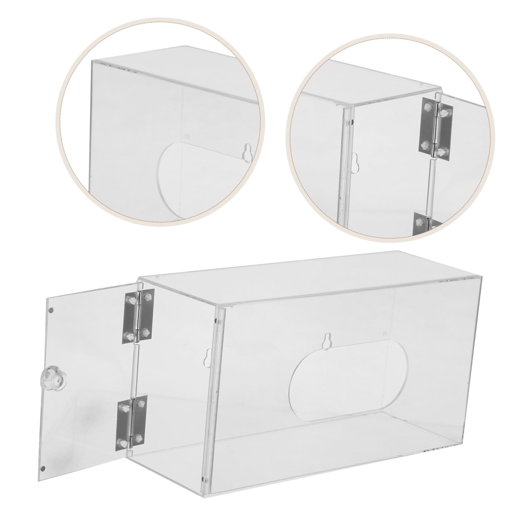 Amosfun Dispenser da Parete in Acrilico Trasparente per Mascherine e Guanti Erogazione Controllata e Facile Visibilità per Cliniche e Scuole